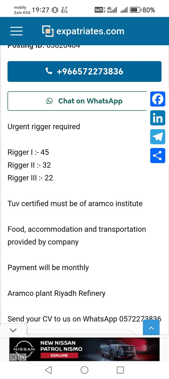 Riyadh, Jobs, Rigger Job Offer Fake Certificates