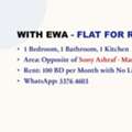 BHD 100/month,  1 BR,  With EWA - Flat For Rent Near Sony Ashraf