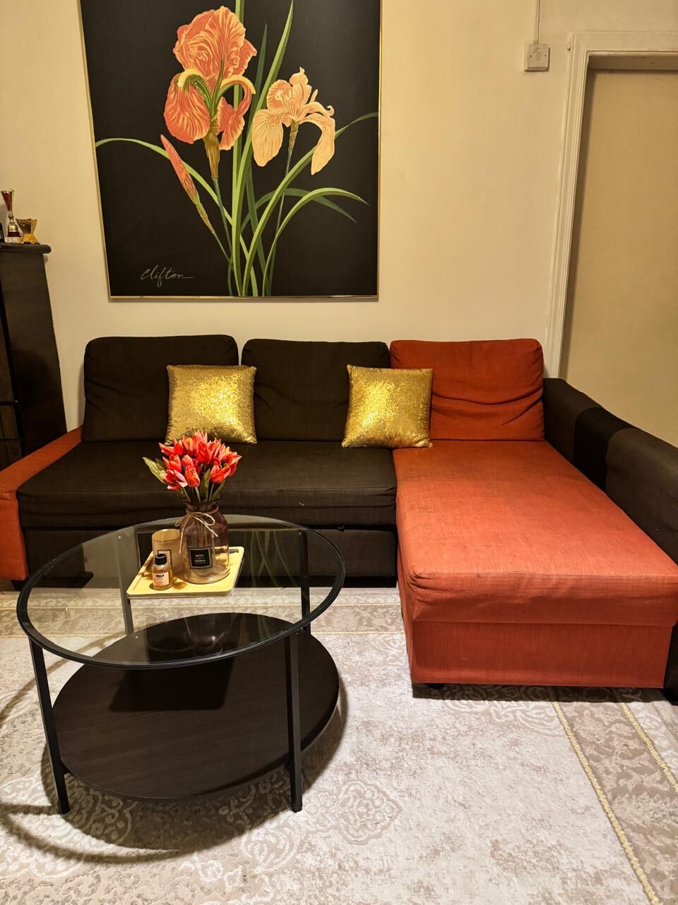 Al Malaz, Household Items, SAR 1400,  Ikea L Shape Sofa Bed And Center Table