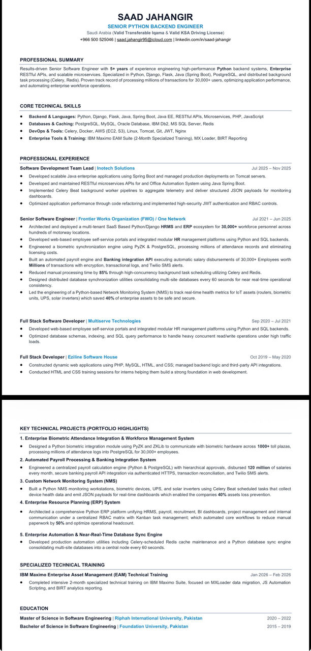 Jeddah, Job Seekers, Software Engineer | Immediate Joiner | +966500525046