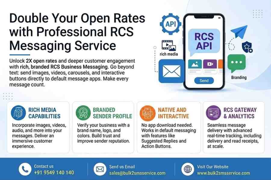Mumbai, Marketing, Double Your Open Rates With Professional RCS Messaging Service