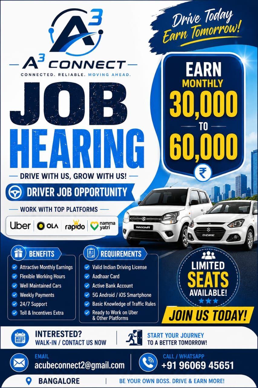 Bangalore, Jobs, Driver Job Opportunity &ndash; Bangalore