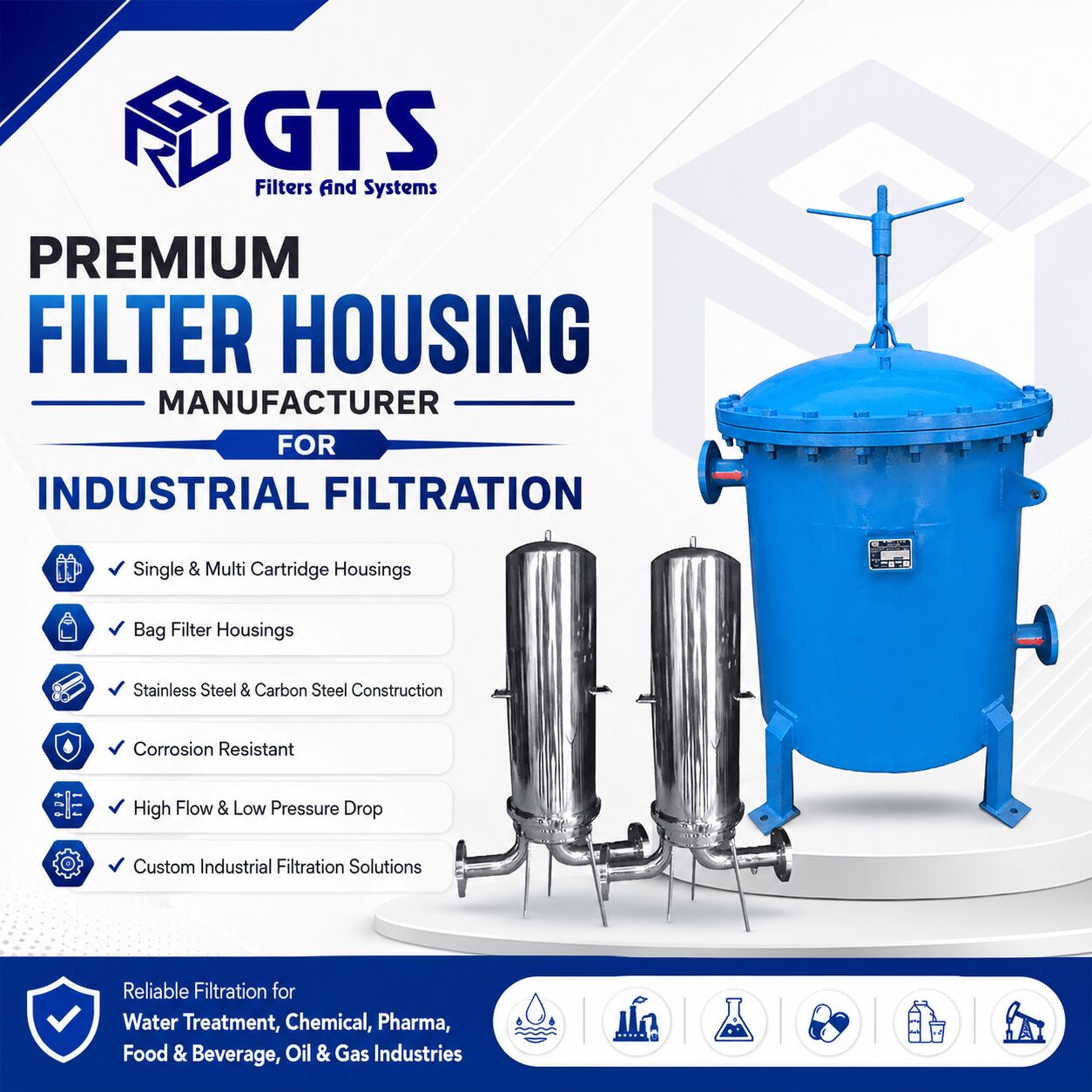 Vadodara, Industrial Machinery, Premium Filter Housing Manufacturer For Industrial Filtration