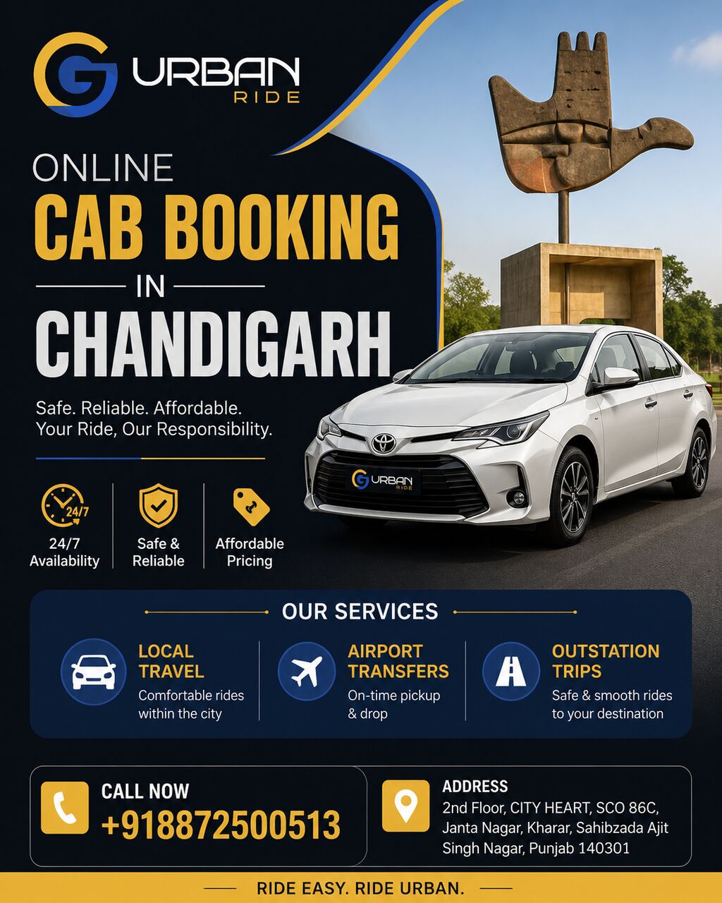 Chandigarh, Travel, Best Cab Booking In Kharar For Airport Transfers And Tours