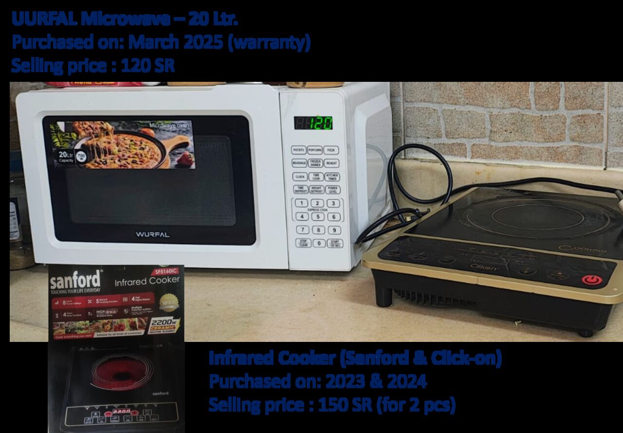 Dammam, Household Items, SAR 270,  Microwave Oven, Infrared Cooker