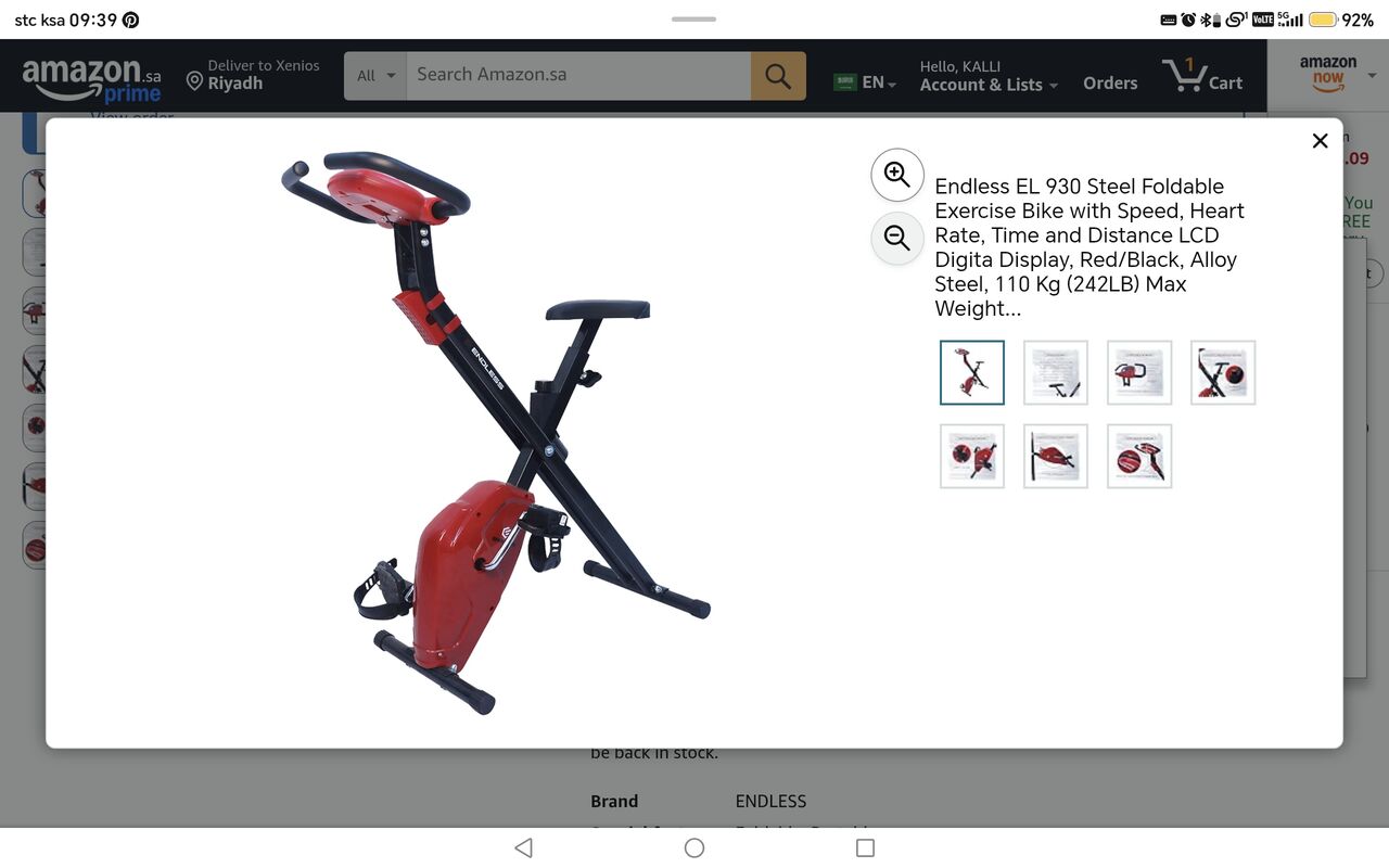 Riyadh, Bicycles, SAR 100,  Steel Foldable Exercise Bike