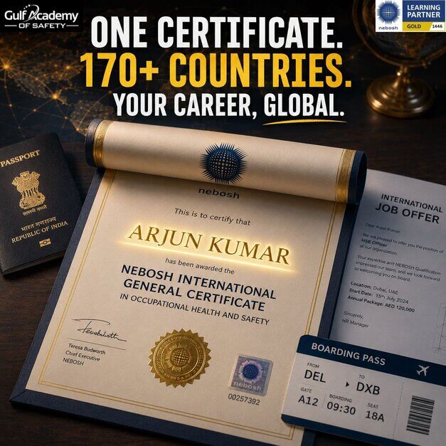Dubai, Lessons Offered, Get Your NEBOSH IGC Certificate Online|Gulf Academy Safety