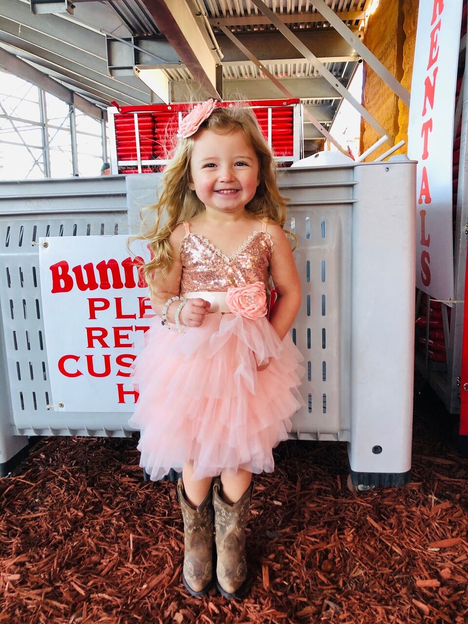 New York, Clothing & Accessories, USD 79,  Gigi Rose Gold Sequin Dress, Blush Tulle Boho Flower Girl Dress