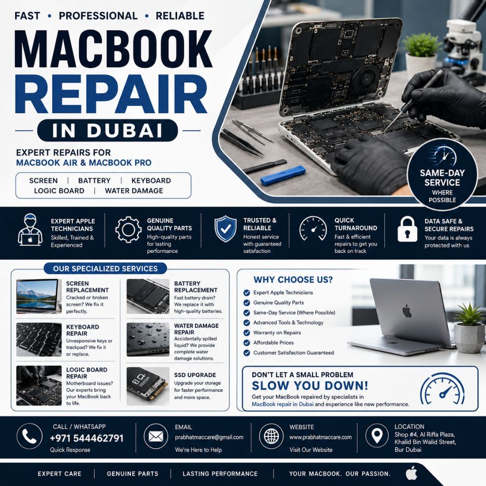 Bur Dubai, Appliance Repair, MacBook Repair In Dubai High-Quality Apple Laptop Service Center
