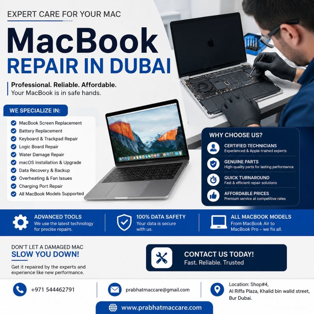 Bur Dubai, Appliance Repair, MacBook Repair In Dubai High-Quality Apple Laptop Service Center