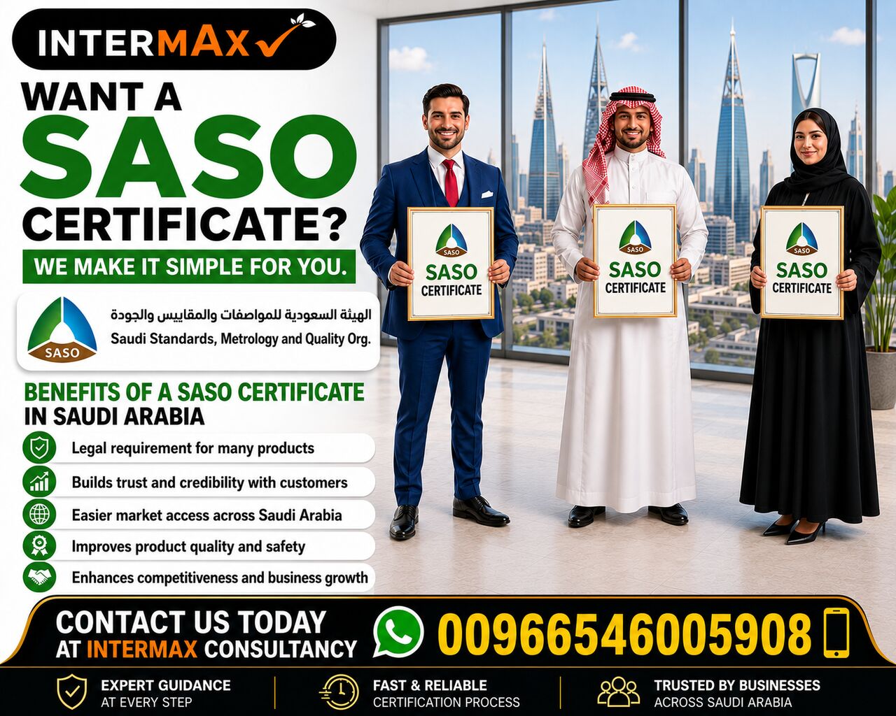 Riyadh, Business, Want A SASO Or SFDA Certificate For Your Company? Contact Us Now! 0546005908.