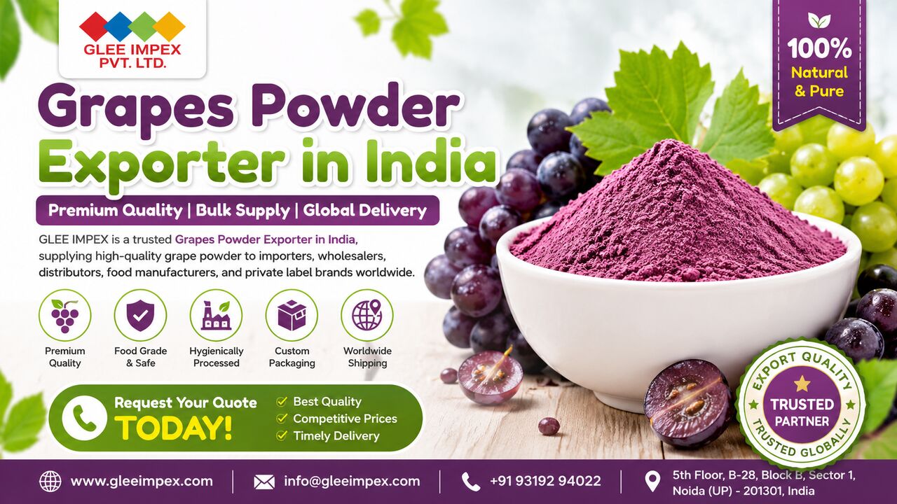 New Delhi, Food & Drink, Premium Grapes Powder Exporter In India | GLEE IMPEX
