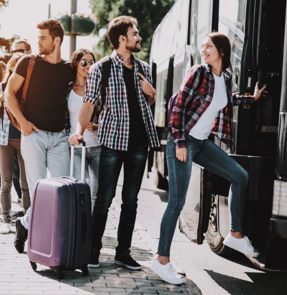 New York, Travel, Title: Charter Bus Rental For Comfortable Group Transportation