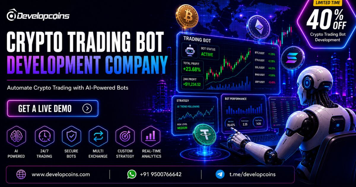 Calgary, Software Development, Build Intelligent Trading Platforms With A Crypto Trading Bot Development - GET 40% OFF