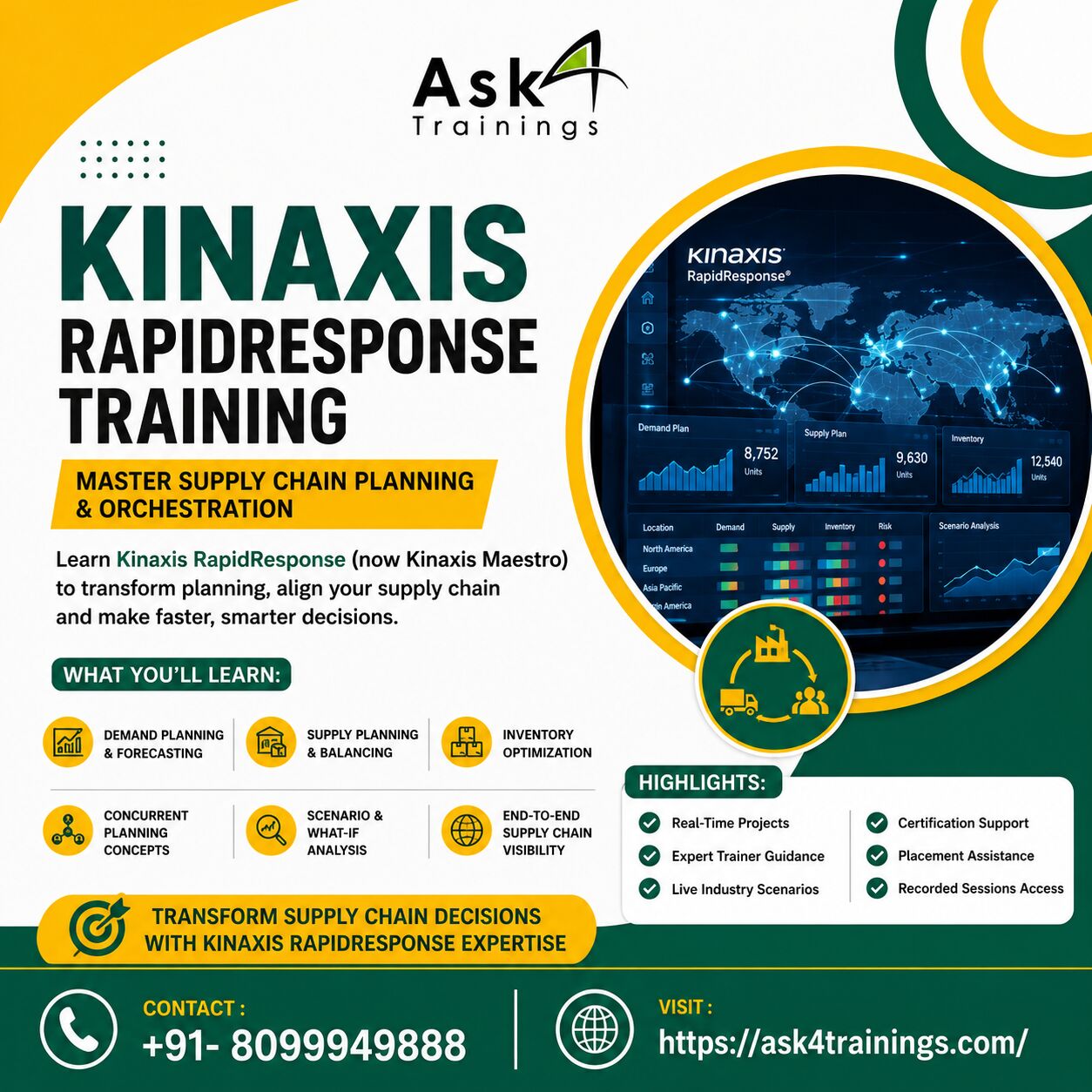 Hyderabad, Computers, INR 25000,  Kinaxis RapidResponse Online Training With Placement Support