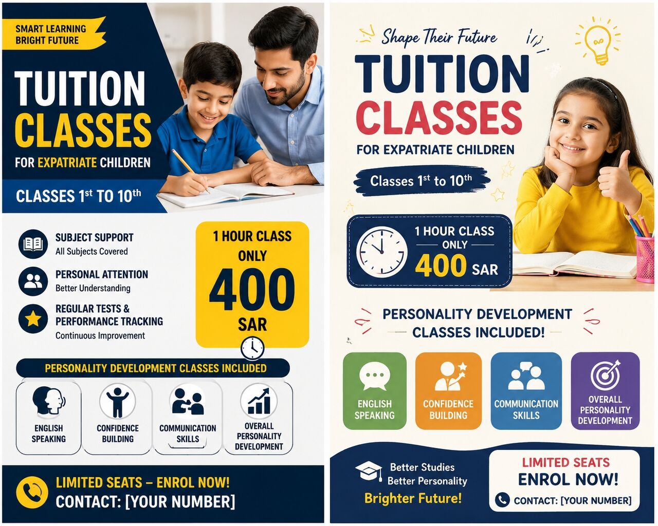 Jubail, Lessons Offered, TUITION & PERSONALITY DEVELOPMENT CLASSES