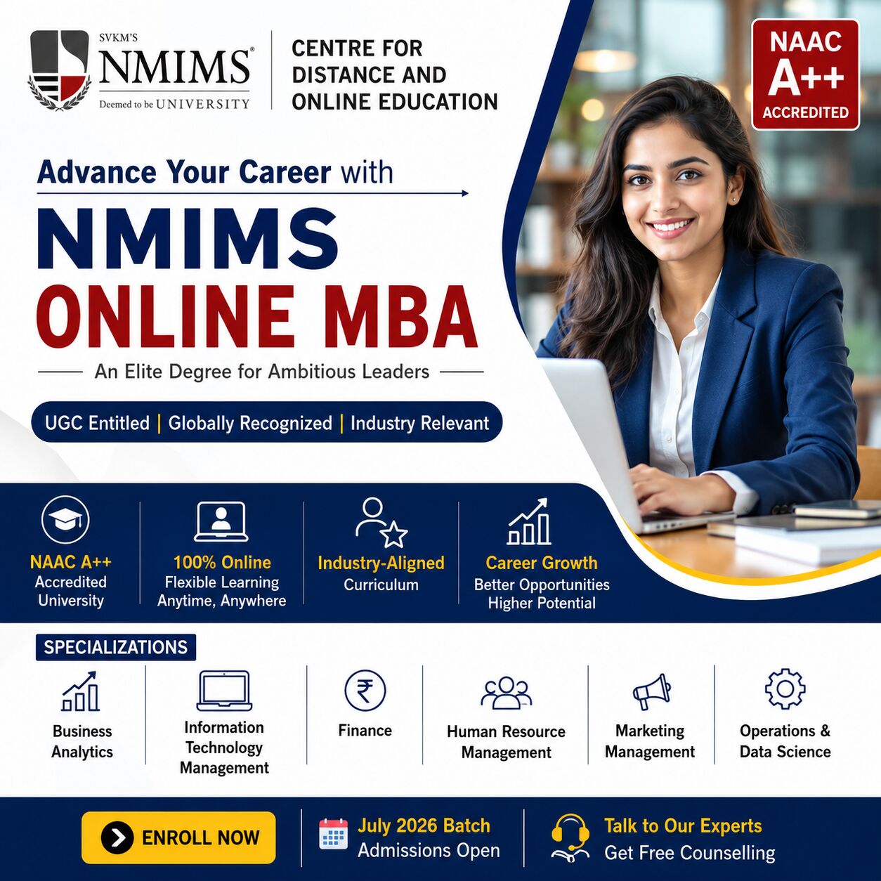 Pune, Career Counseling, NMIMS Online MBA 2026: Fees, Eligibility & Admission
