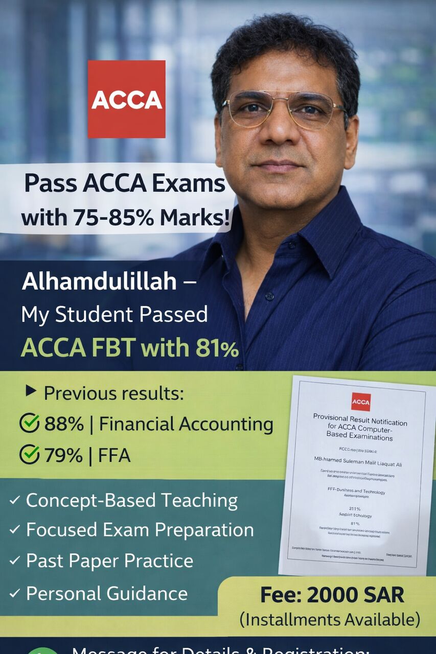 Al Aziziyah, Lessons Offered, ACCA, CMA, CIA, CPA IGCS, EDEXCEL, O/A/AS Level, B.COM, MBA, Tutoring Classes Available