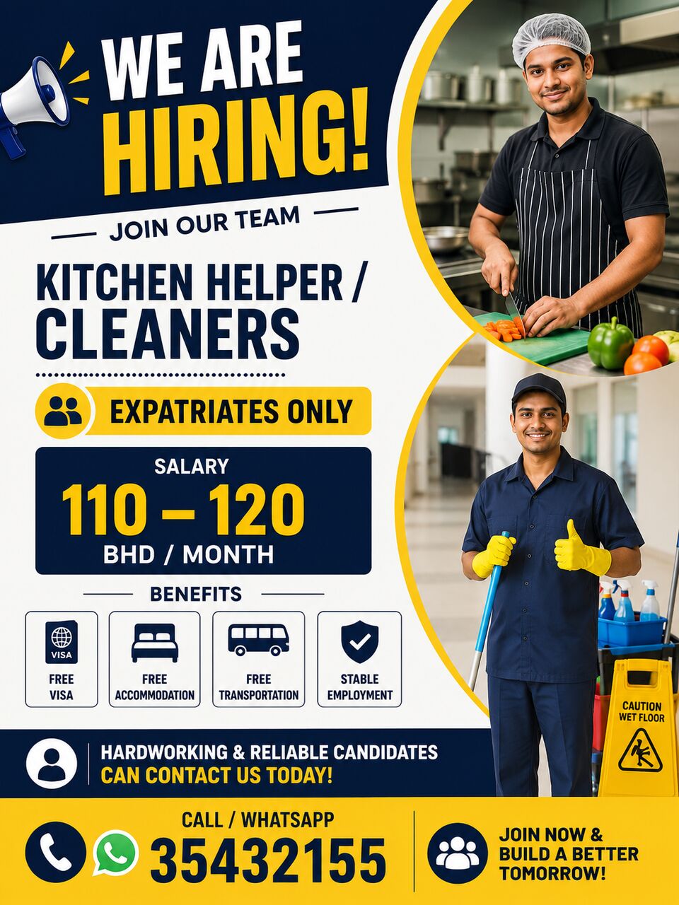Manama, Jobs, Kitchen Helpers / Cleaners