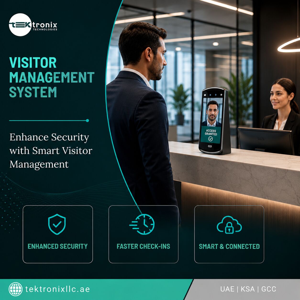 Dubai, Security, Visitor Management System Dubai - Tektronix Technology AI Security Solutions