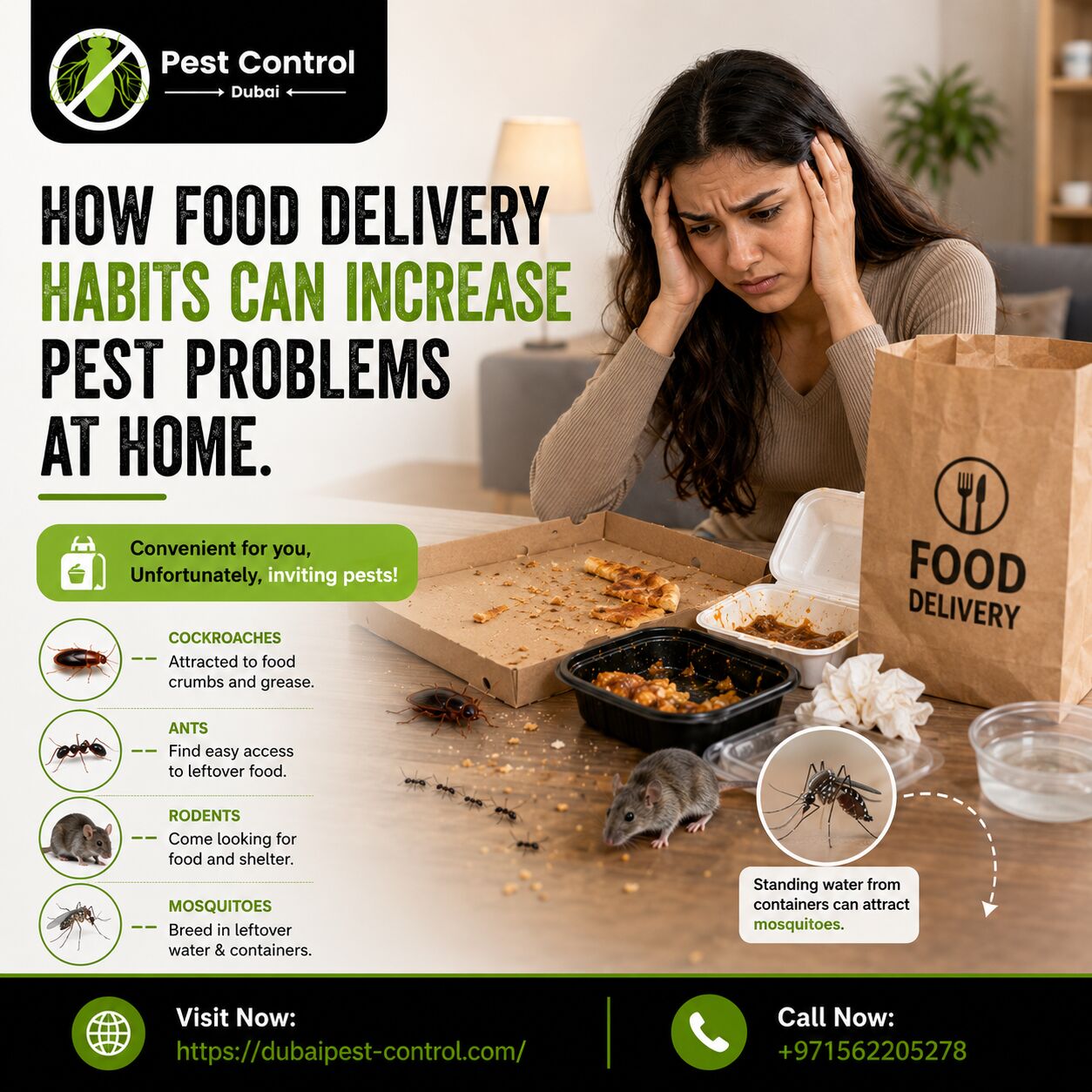 Dubai, Pest Control, How Food Delivery Habits Can Increase Pest Problems At Home