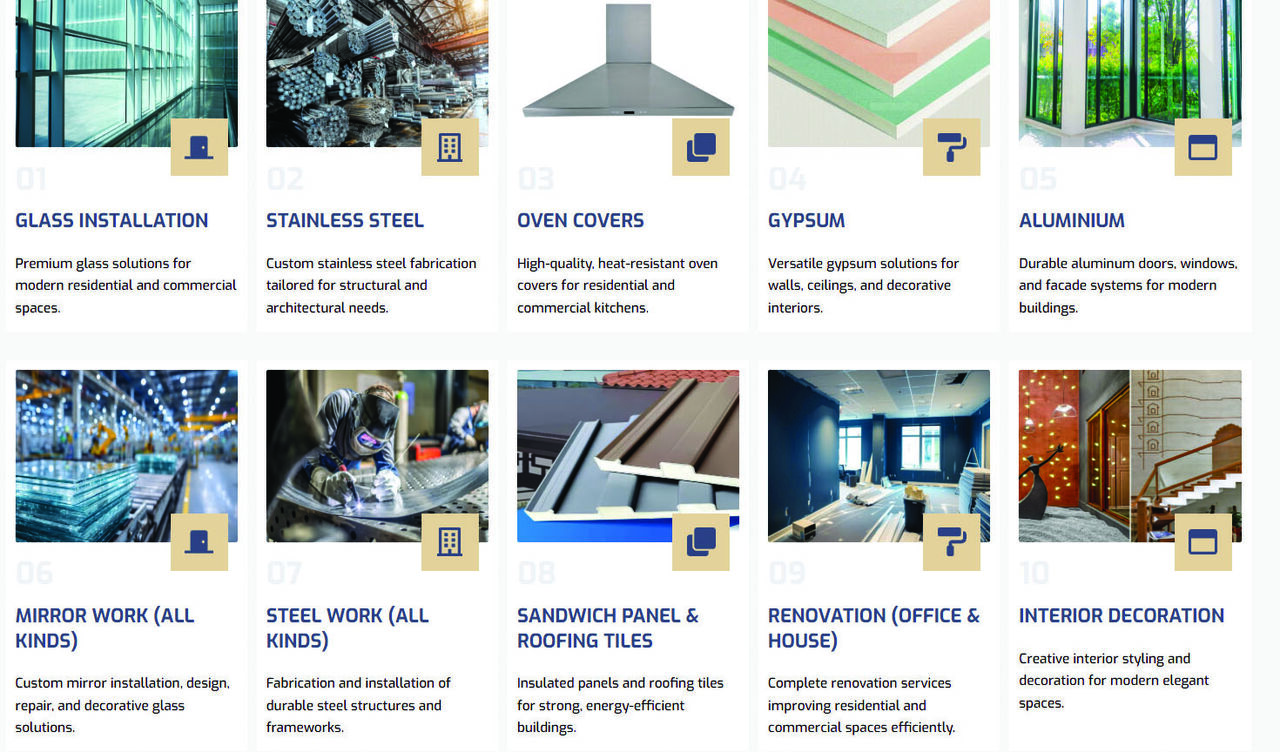 Riyadh, Real Estate, Maintain Glass Fittings, Lexan, Stainless Steel, Gypsum & Painting Works