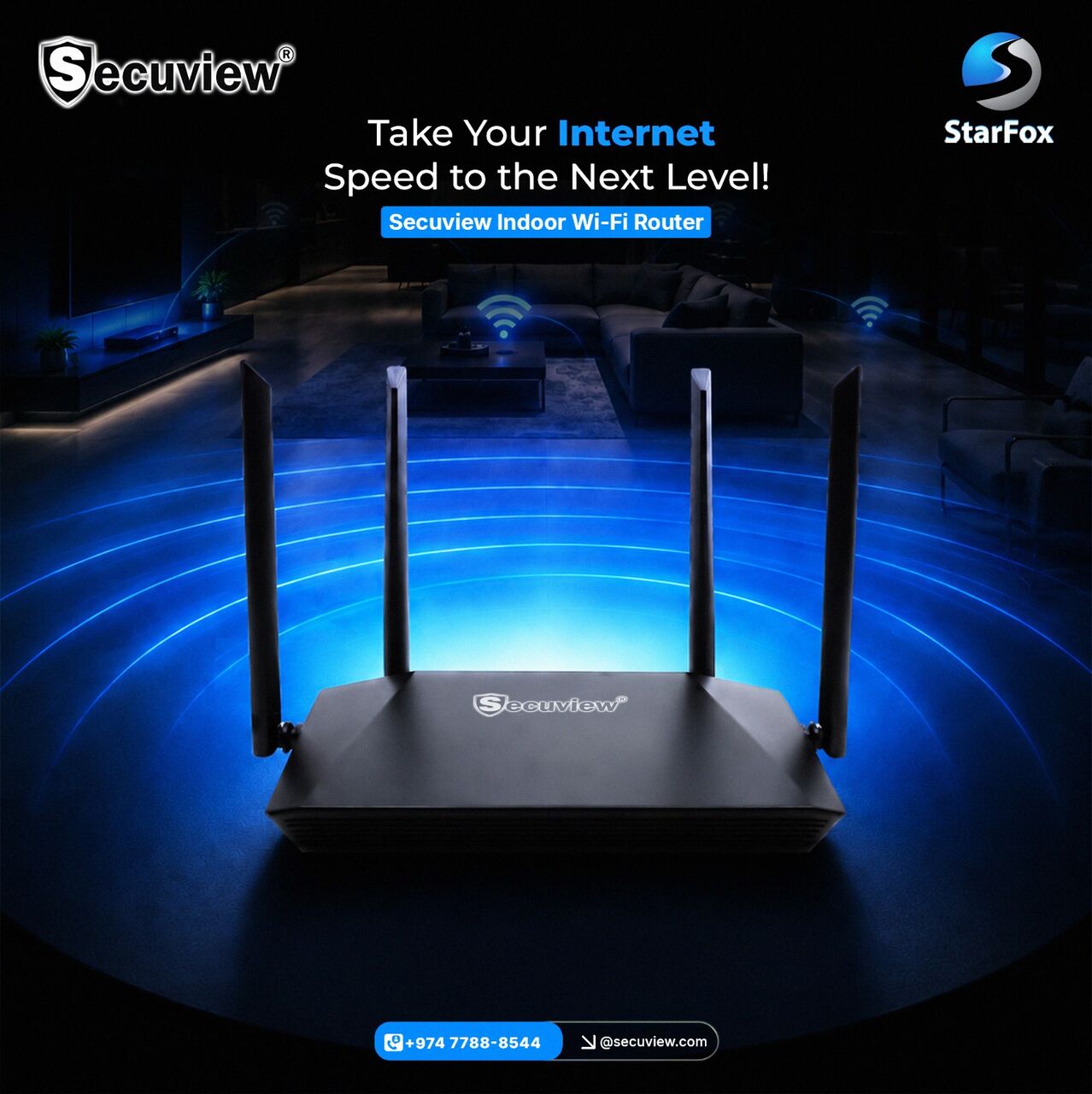 Doha, Electronics, QAR 65,  Secuview Indoor Wi-Fi Router | 2.4GHz 300Mbps Performance.
