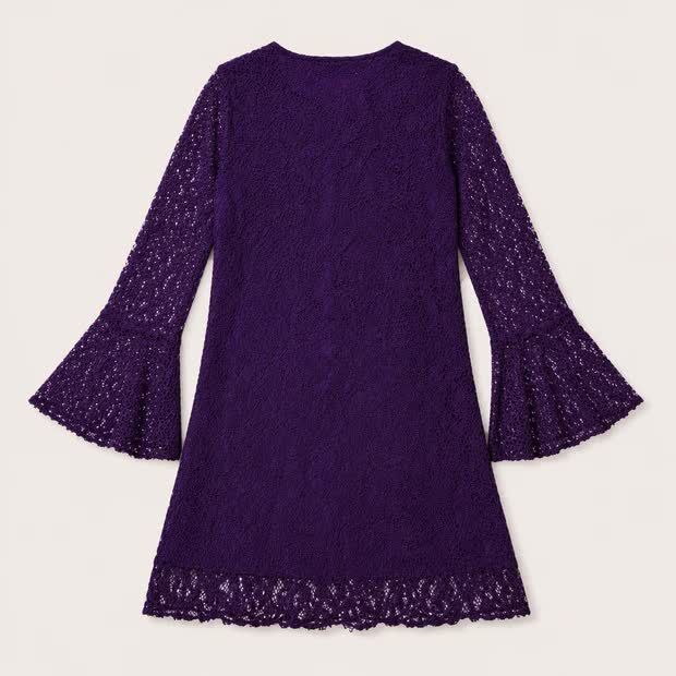 U.S. Virgin Islands, Clothing & Accessories, USD 30,  Women&rsquo;s Purple Lace Bell-Sleeve Western Dress &ndash; Cleveland, OH