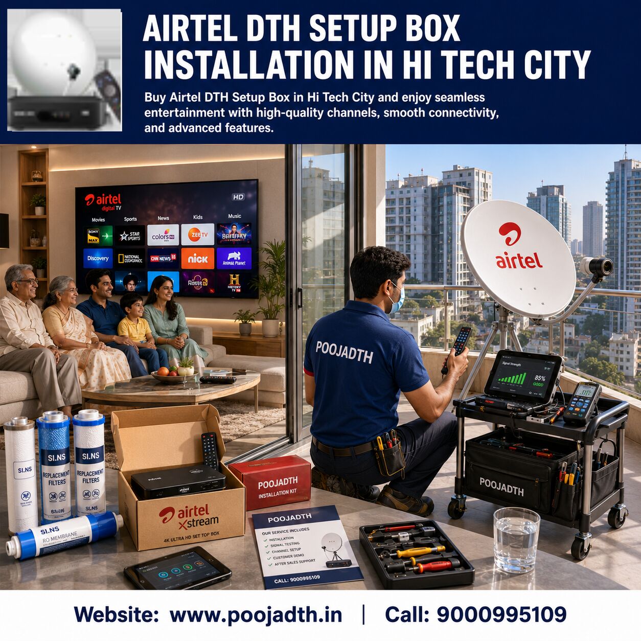 Mumbai, Television, Airtel DTH Setup Box Installation In Hi Tech City