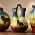 Wolf-Themed Pottery | Native American Wedding Vases & Art For Sale &ndash; CMPottery