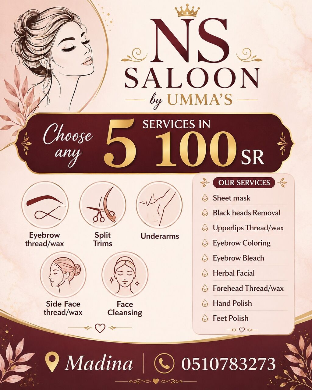 Madinah, Beautician, NS Saloon Services
