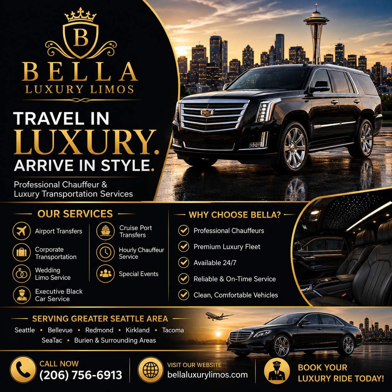 Seattle, Travel, Hourly Chauffeur Near Burien, WA