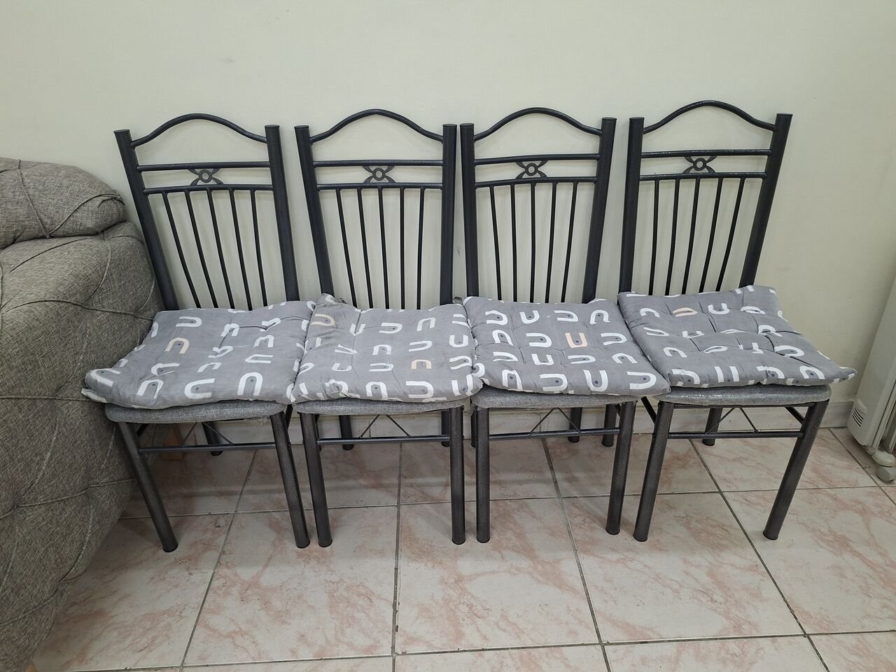 Riyadh, Furniture, SAR 100,  04 Chairs Iron Good Condition No Broken Or Damaged