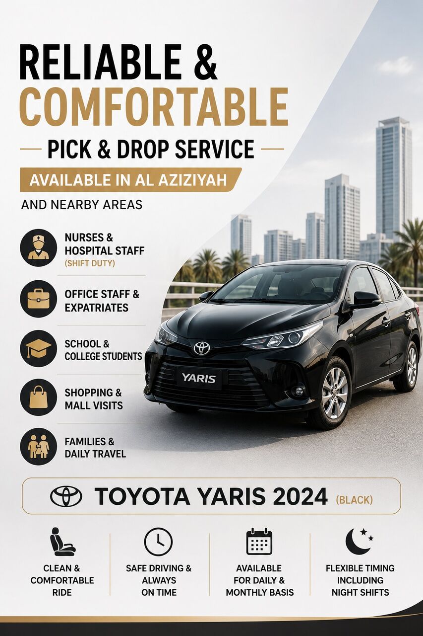 Al Aziziyah, Delivery, Pick & Drop Service In Al Aziziyah | Office Staff, Nurses, Students & Mall Trips