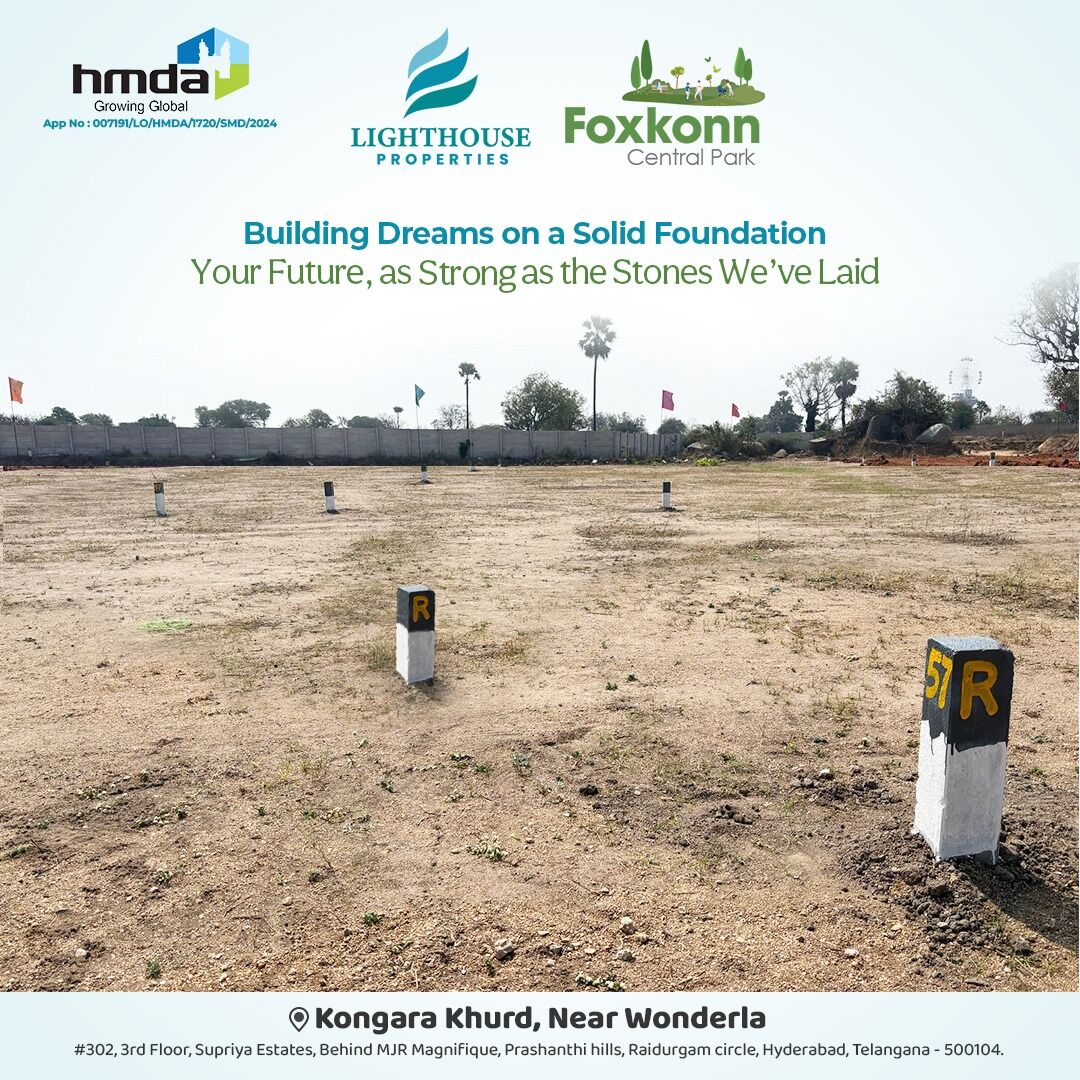 Hyderabad, Residential Plots, INR 35000,  150 Sq. Yard,  Foxkonn Central Park &ndash; Premium Open Plots In Adibatla