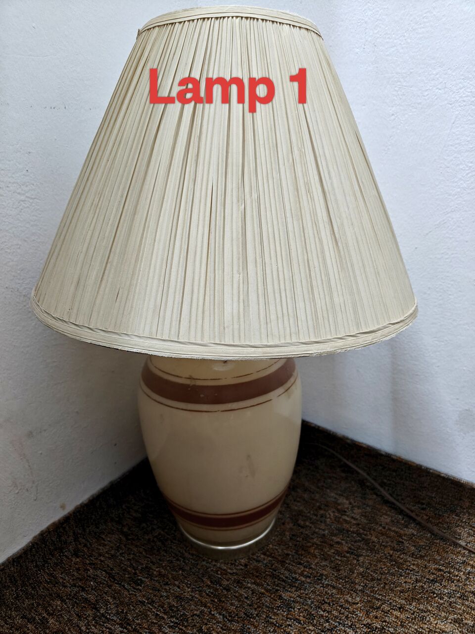 Al Wizarat, Furniture, SAR 400,  Pair Of Large Vintage Ceramic Table Lamps &ndash; Excellent Condition