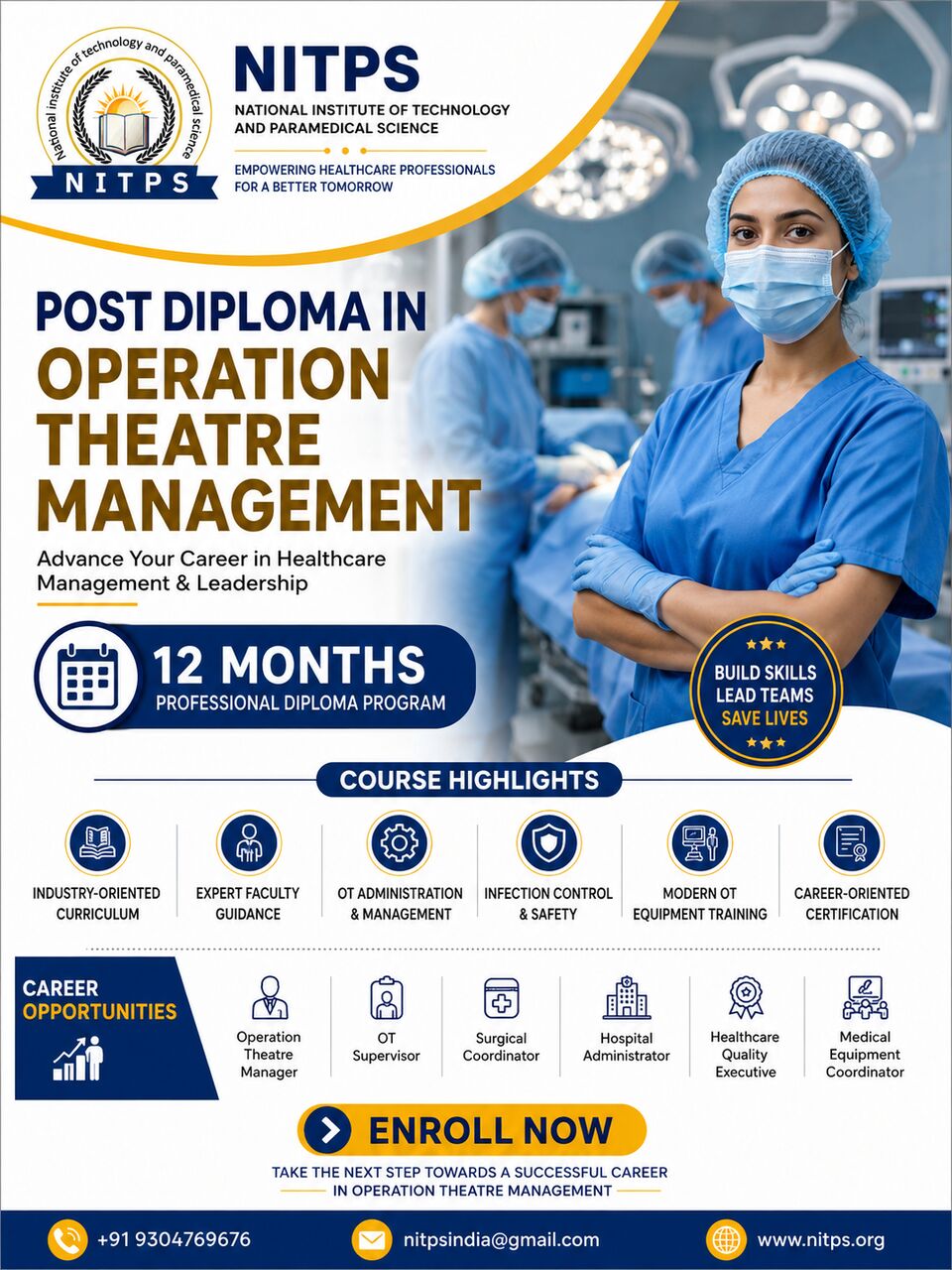 Ghaziabad, Education, Post Diploma In Operation Theatre Management (12 Months) | NITPS