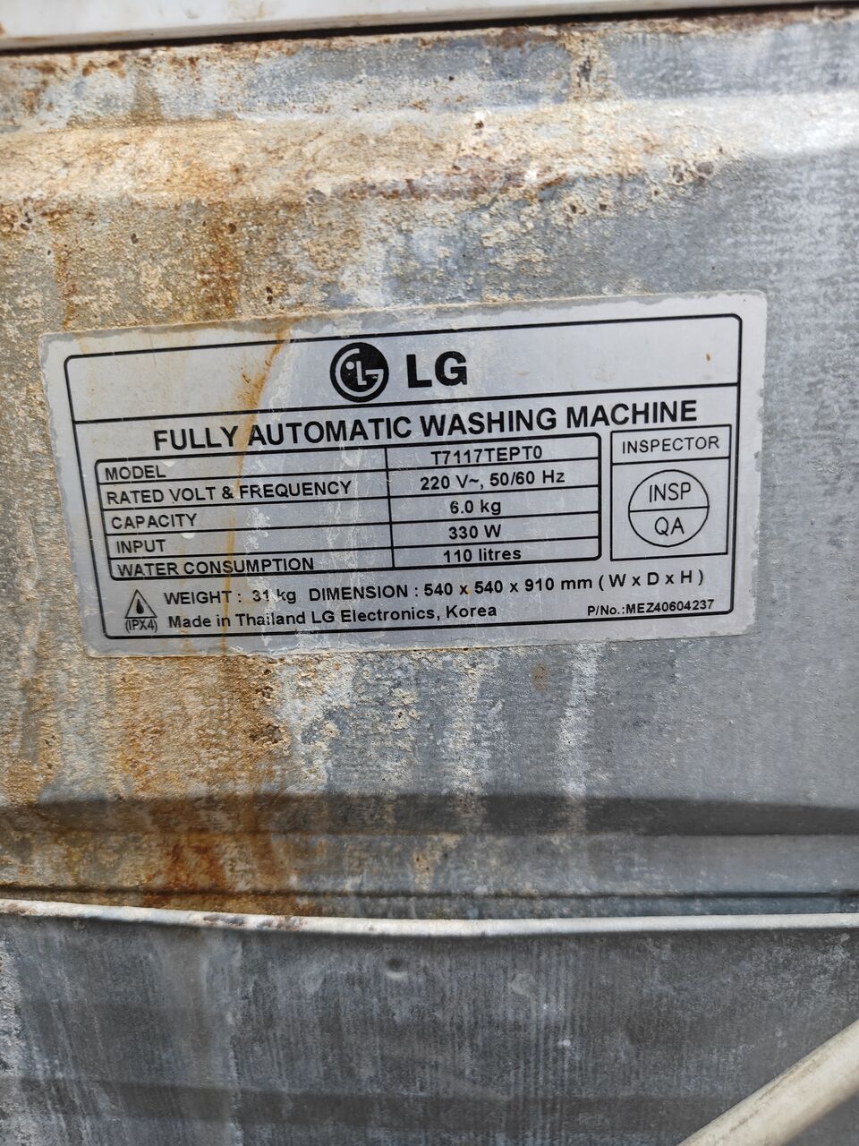 Al Wizarat, Appliances, SAR 300,  LG 6KG Fully Automatic Washing Machine &ndash; Turbo Drum &ndash; Excellent Working Condition