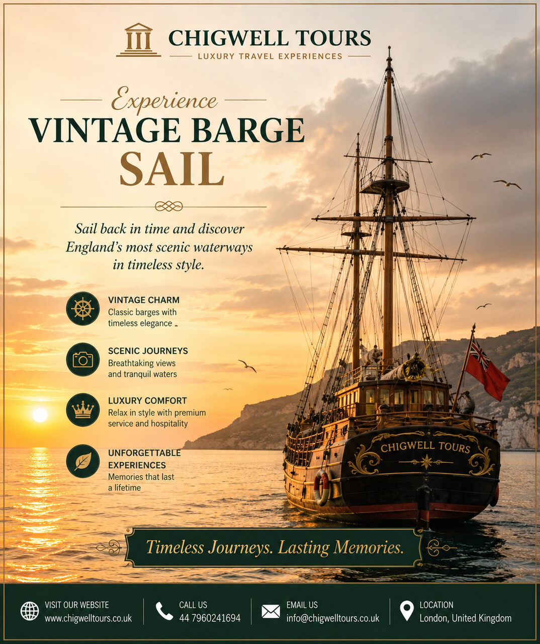 London, Travel, Vintage Barge Sailing Experiences