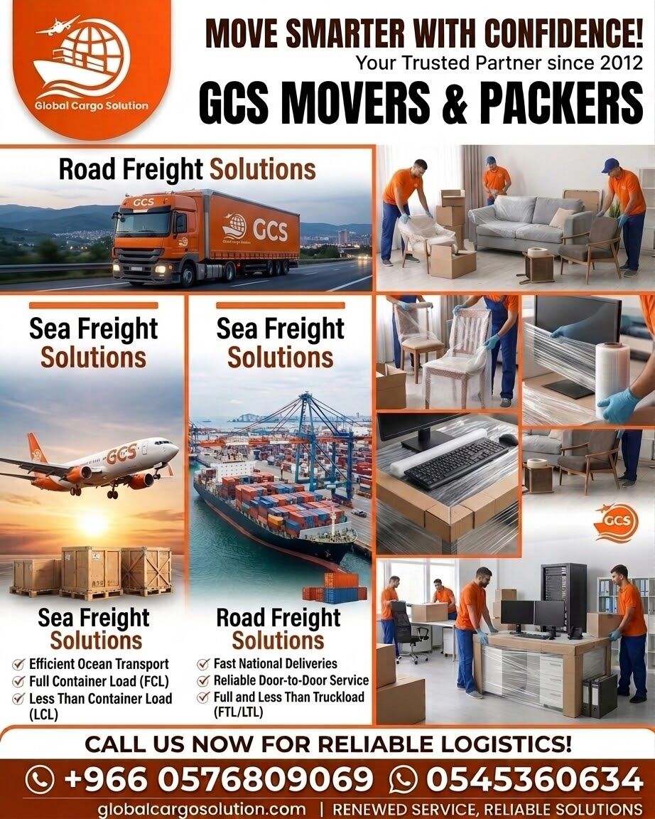 Riyadh, Relocation, Offering Competitive Rates For Both Air & Sea Freight■Depending On The Client □ 0576809069