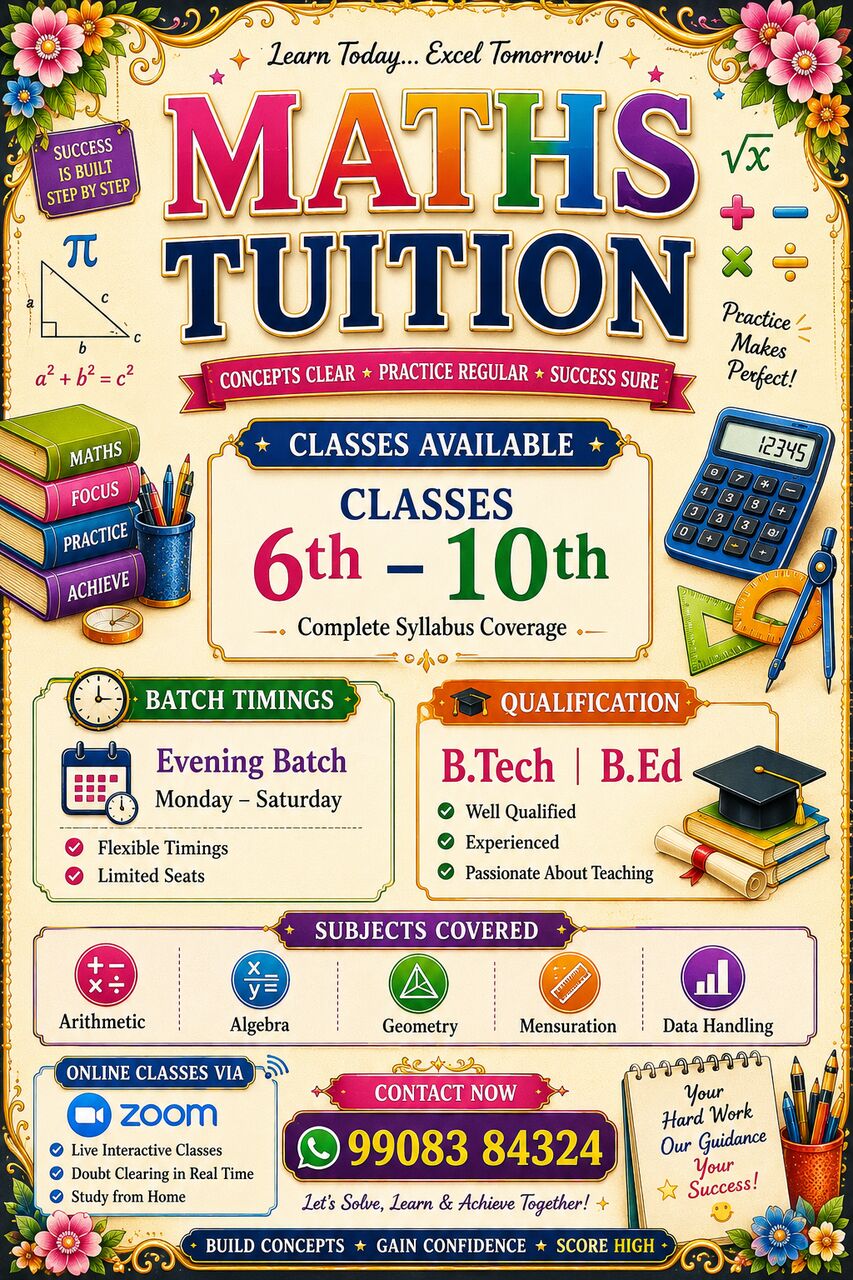 Duba, Lessons Offered, Online Maths Tuition | Classes 6th&ndash;10th | Zoom Classes | B.Tech | B.Ed