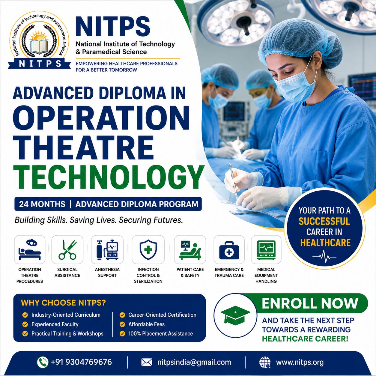 Ghaziabad, Education, Advanced Diploma In Operation Theatre Technology (24 Months) | NITPS