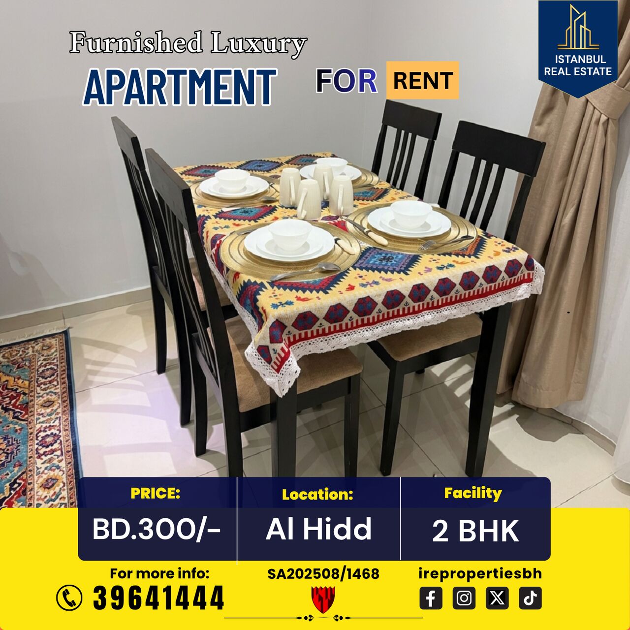 Hidd, Apartments, Flats, Houses & Villas, BHD 300/month,  Furnished,  115 Sq. Meter,  Furnished 2 BHK Luxury Apartment For Rent In Hidd BD.300/- With EWA