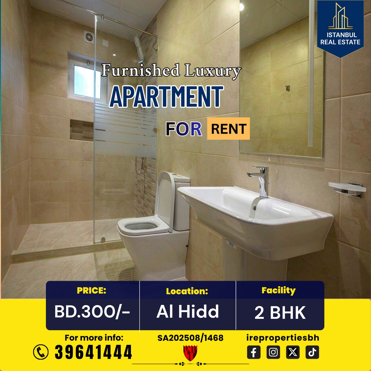 Hidd, Apartments, Flats, Houses & Villas, BHD 300/month,  Furnished,  115 Sq. Meter,  Furnished 2 BHK Luxury Apartment For Rent In Hidd BD.300/- With EWA
