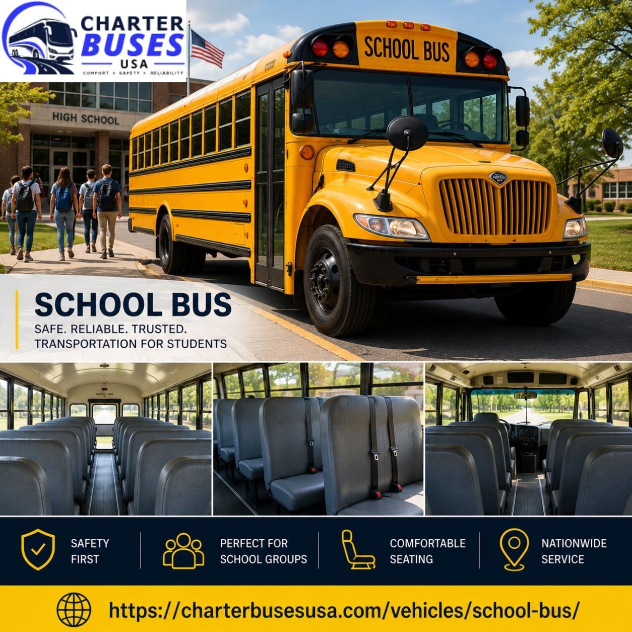 New York, Travel, Wedding School Bus Rental For Guest Transportation