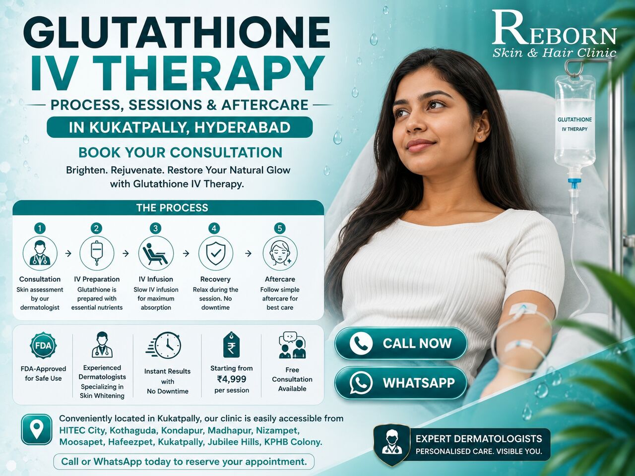 Hyderabad, Health & Beauty Items, INR 4999,  Can I Consider Glutathione IV Skin Brightening Treatment For Dull-Looking Skin