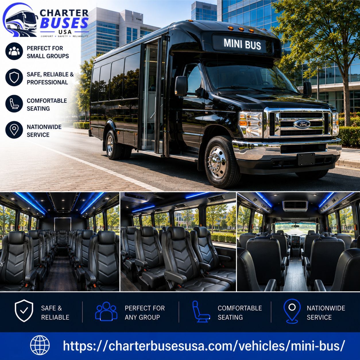 New York, Travel, Mini Coach Rental For Tours, Sports And Private Events