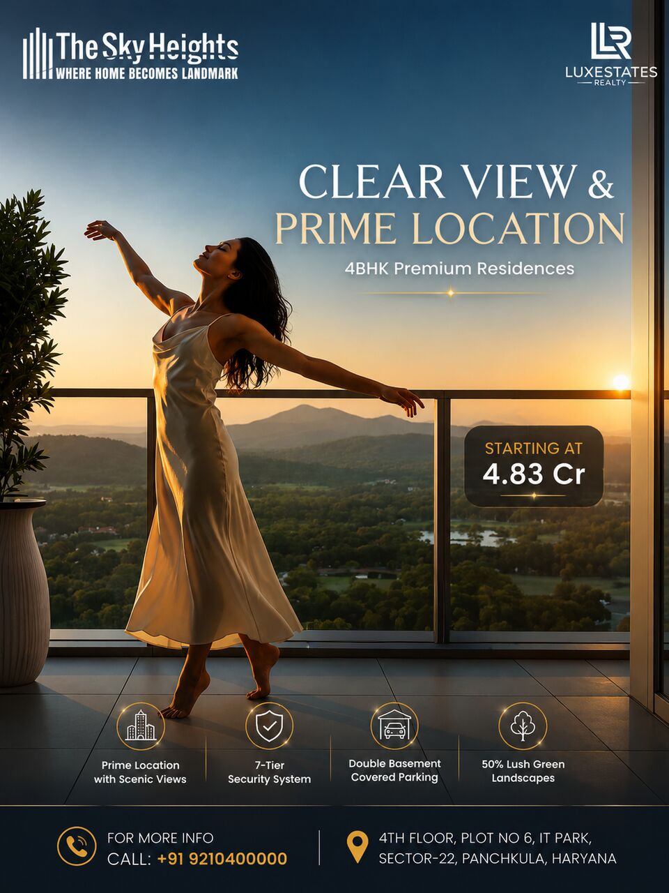 Panchkula, Real Estate For Sale, INR 4,  4 BR,  2450 Sq. Meter,  The Sky Heights Panchkula &ndash; Spacious 4 BHK Luxury Residences
