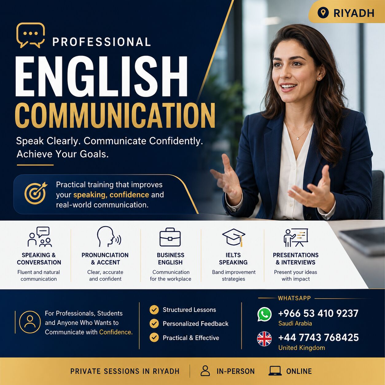 Riyadh, Lessons Offered, Native English Speaking, Pronunciation & Vocal Coaching(Female &Male)
