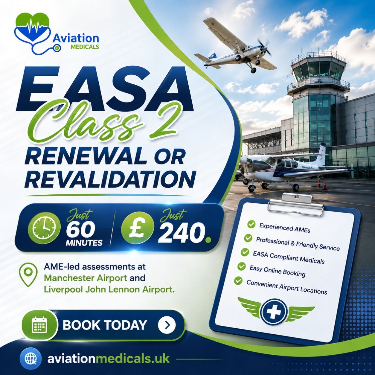 London, Medical, EASA Class 2 Medical Renewal And Revalidation - 60 Minutes, £240